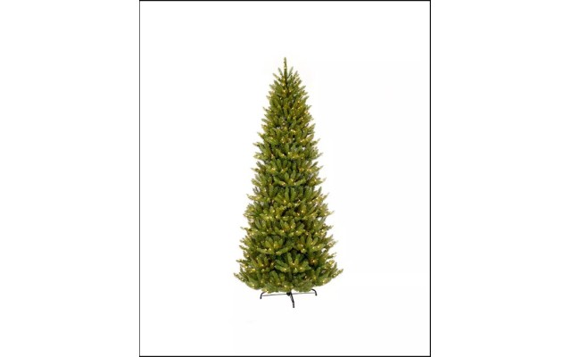 Puleo International 9 ft. Pre-lit Franklin Fir Pencil Artificial Christmas Tree