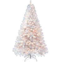 Puleo International Inc. Pre-Lit Flocked 7.5-ft. Artic Fir Christmas Tree