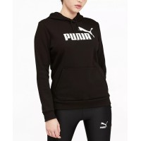 Puma Women’s Essentials Logo Fleece Sweatshirt Hoodie, Black, Large