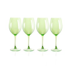 Qualia Glass Carnival All Purpose 20 oz Wine Glasses, Set of 4, Green