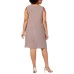 R & M Richards Plus-Size Embellished Dress & Jacket Set, Taupe, 16W