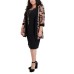R & M Richards Women’s Plus Size 2-Pc. Printed Jacket & Necklace Dress, Black/Red, 18W