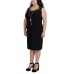 R & M Richards Women’s Plus Size 2-Pc. Printed Jacket & Necklace Dress, Black/Red, 18W