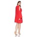 Rachel  Women’s Curvy Plus Cold-Shoulder Shift Dress, Cherry Pop, 3X Plus