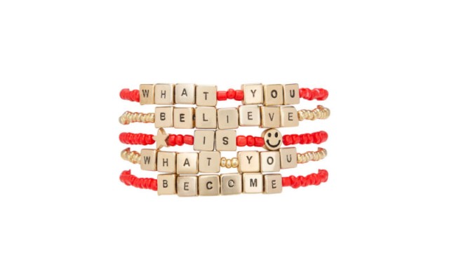  Gold-Tone 5-Pc. Set Believe & Become Beaded Stretch Bracelets
