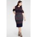  Women’s Ombre Stripe Cold Shoulder Sweater Dress, Navy/Port Combo, 2X