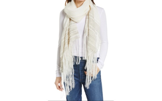 Rag & Bone Women’s Kara Playa Scarf, Antique White, One Size