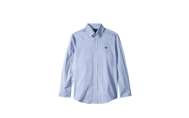 Ralph Lauren Boys’ Cotton-Blend Sportshirt (Light Blue, 12R)