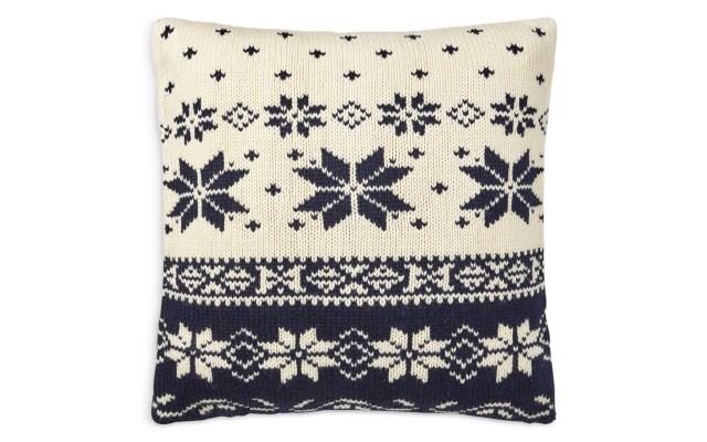 Ralph Lauren Brynden Knit Throw Pillow, 20 X 20, Cream/Navy