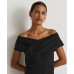  Crepe Off-the-shoulder Cocktail Dress In Black 0