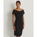  Crepe Off-the-shoulder Cocktail Dress In Black 0