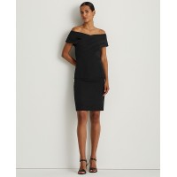 RALPH LAUREN Crepe Off-the-shoulder Cocktail Dress In Black 0