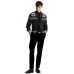  Men’s Fair Isle Button up Long Sleeved Cardigan Sweater, Black, X-Large