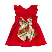 Rare Editions Baby Girls Ruffle Dress (Red, 12 Months)