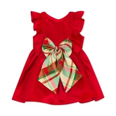 Rare Editions Baby Girls Ruffle Dress (Red, 12 Months)