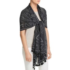 Rebecca Minkoff Studded Floral Oblong Scarf (Black)