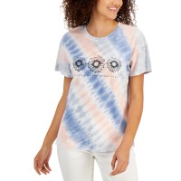 Rebellious One Juniors’ Sunflower Tie-Dyed T-Shirt