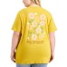 Womens Trendy Plus Size Floral Graphic T-Shirt, Yellow/3X