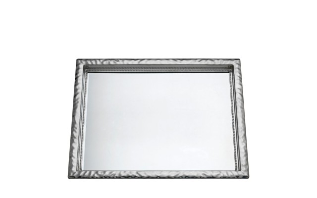 Reed & Barton Heritage Collection Banded Bead Mirror Tray, Silver