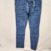  Womens Sleeveless Utility Style Button Front  Denim Jumpsuit, Blue, Medium