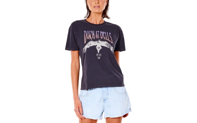  Juniors’ Bells Cotton Graphic-Print T-Shirt, Washed Black/L
