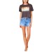  Juniors’ Sun Seeker Cotton Cropped Graphic T-Shirt, Black/L