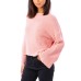  Womens Tropicana Bell Sleeve Cotton Sweater, Light Pink/S