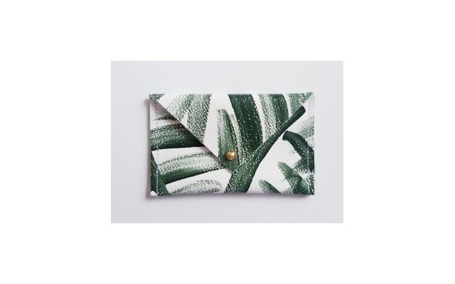 R-ki-tekt Palm Leather Wallet, White, 4.25″ x 2.5″