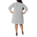 Robbie Bee Women’s Plus Size A-Line Necklace Dress, Gray, 2X