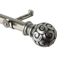 Rod Desyne Window Decorative Drapery Hardware Bonbon Curtain Rod, Satin Nickel, 48-84″