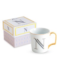 Rosanna Monogram Porcelain Coffee Mug, Size One Size - White, Letter N, Mug
