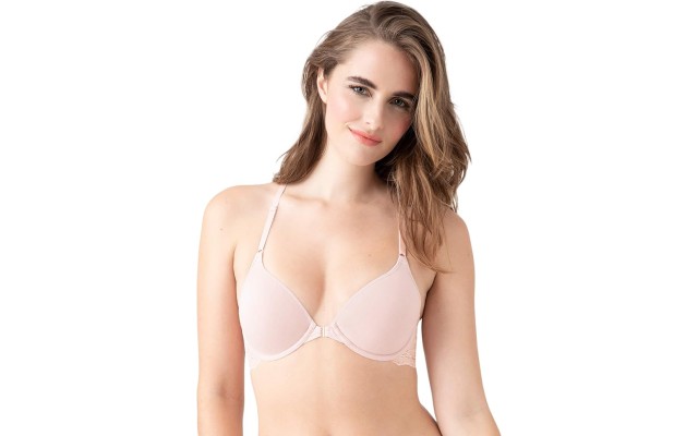 Rose SmokeB.tempt’d Women’s Inspired Eyelet Front Close Racerback T-Shirt Bra, Rose Smoke, 34D