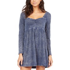 Roxy Juniors’ Dancing Days Long-Sleeve Babydoll Dress, Mood, X-Large