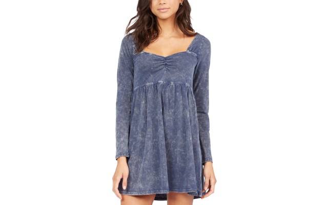  Juniors’ Dancing Days Long-Sleeve Babydoll Dress, Mood, X-Large