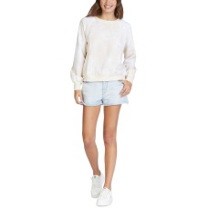 Roxy Junior’s Go For It Tie-Dye Sweatshirt, Beige, Large