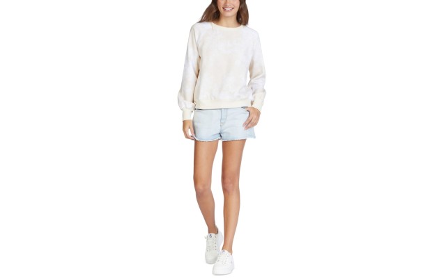  Junior’s Go For It Tie-Dye Sweatshirt, Beige, Large
