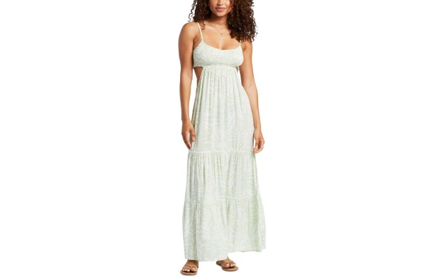  Juniors’ Hot Tropics Smocked-Bodice Cutout Maxi Dress, Seacrest Hot Tropics, X-Large