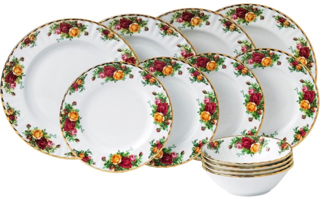  Old Country Roses 12-Piece Dinnerware Set Multicolor