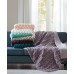 Ruched Faux-Fur Throw, 50″ x 60″ – Teal