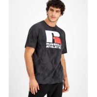 Russell Athletic Men’s Victory Tie-Dyed T-Shirt (Black Tie Dye, Small)