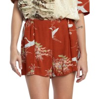 Rvca Juniors’ Daze Printed Shorts, Sandlewood, Large