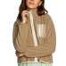  Women’s Relaxed Fit Zip Fleece Jackets Downside Zip (Dark Khaki, Large)