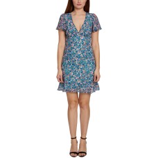 Sage Collective Women’s Petite Floral-Print A-Line Dress, Blue/White, 10P