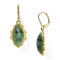 Sam Edelman Marquis Stone Drop Earrings (Mint/Gold)