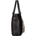  Womens Solana Leather Fringe Tote Handbag Black Large