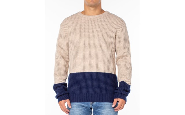  Mens Colorblock Thermal Knit Sweater
