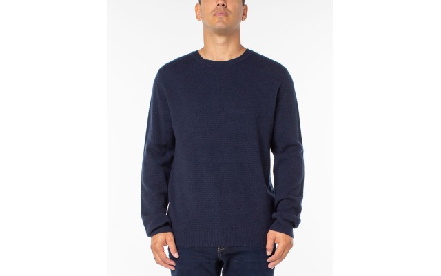  Mens Textured Crewneck Sweaters, Blue, XX-Large