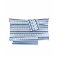 Sanders Holiday Microfiber 4 pc King Sheet Sets, Blue, King