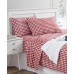  Holiday Microfiber 5 pc Full Sheet Set With Throw, Red, Full
