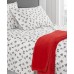  Holiday Microfiber 5 Piece Full Sheet Set and Throw, Red, Full